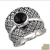 Широкое черненое кольцо из серебра