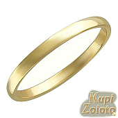 Тонкое обручальное кольцо из желтого золота