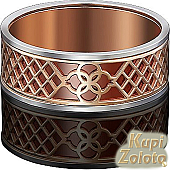 Плетеное обручальное кольцо из комбинированного золота