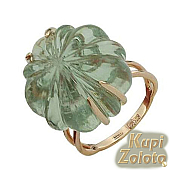 Золотое кольцо с зеленым аметистом