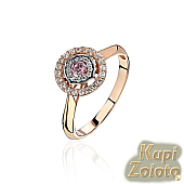 Золотое кольцо с розовым фианитом