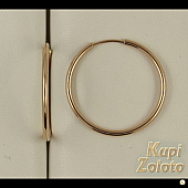 Серьги кольца из золота 25 см