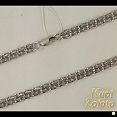 Серебряная цепочка на шею плетение классический Бисмарк