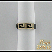 Золотой комплект Перстень из каучука с золотом в сочетании с изделием Кольцо из каучука с золотом Фото