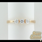 Золотое кольцо с кристаллами Сваровски