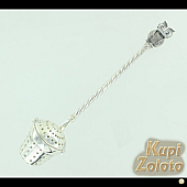 Серебряный комплект  заварочная ложка Сова в сочетании с изделием Серебряная заварочная ложка "Сова" Фото