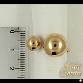 Золотой комплект  Перстень с двумя золотыми шариками в сочетании с изделием Серьги Диоры из золота Фото
