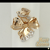 Золотой комплект  Перстень в сочетании с изделием Золотые серьги Фото