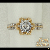 Золотое кольцо с алмазанитом