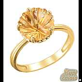 Золотой комплект  Перстень с цитрином в сочетании с изделием Подвеска из золота с цитрином Фото