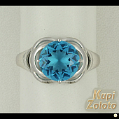 Серебряный комплект Перстень  с голубоым кварцем в сочетании с изделием Кольцо из серебра с голубоым кварцем Фото