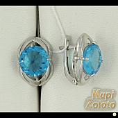 Серебряный комплект  Серёжки с голубым кварцем в сочетании с изделием Кольцо из серебра с голубоым кварцем Фото