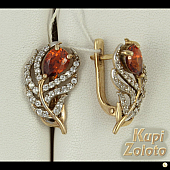 Серебряный комплект Серёжки  с красным фианитом в сочетании с изделием Серебряное кольцо Фото