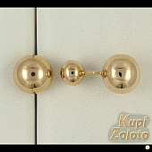 Золотой комплект Серёжки Диоры  в сочетании с изделием Золотые двухсторонние серьги шарики Фото