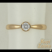 Кольцо из золота помолвочное с кристаллом Сваровски
