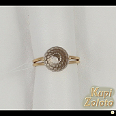 Золотой комплект  Перстень с горным хрусталем шарик в сочетании с изделием Золотое кольцо с горным хрусталем шарик Фото
