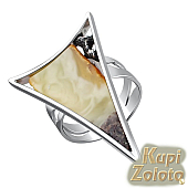 Серебряный комплект Перстень  с янтарем в сочетании с изделием Кольцо из серебра с янтарем Фото