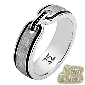 Серебряный комплект Стильное Перстень с эмалью в сочетании с изделием Кольцо с эмалью Фото