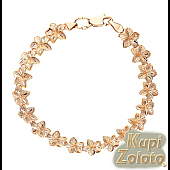 Золотой комплект Женский  браслет с цветами в сочетании с изделием Женский золотой браслет с цветами Фото