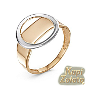 Золотой комплект Перстень без камней  в сочетании с изделием Кольцо без камней из золота Фото