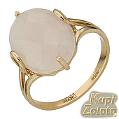 Золотой комплект Перстень с розовым кварцем  в сочетании с изделием Кольцо с розовым кварцем из золота Фото