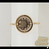 Золотой комплект  Перстень с раухтопазом в сочетании с изделием Золотое кольцо с раухтопазом Фото