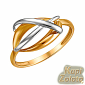 Золотой комплект Женское  Перстень без камней в сочетании с изделием Серьги из золота без камней Фото
