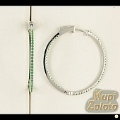 Серебряный комплект Серёжки  с зелеными камнями в сочетании с изделием Серьги из серебра с зелеными камнями Фото