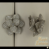 Серебряный комплект  Серёжки с цветком в сочетании с изделием Серебряные серьги с цветком Фото