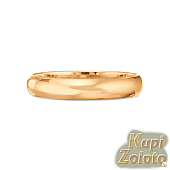 Золотое классическое обручальное кольцо 3мм
