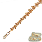 Золотой комплект  браслет с цветами в сочетании с изделием Золотой браслет с цветами Фото