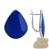 Серебряный комплект Серёжки  с синей эмалью в сочетании с изделием Серьги из серебра с синей эмалью Фото
