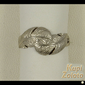 Серебряный комплект Перстень Перо  925 пробы в сочетании с изделием Кольцо Перо из серебра 925 пробы Фото