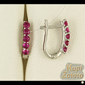 Серебряные серьги-дорожки с розовыми фианитами