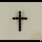 Серебряная подвеска крест с черными фианитами