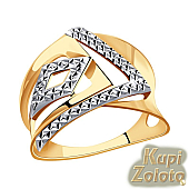 Золотой комплект  Перстень без вставок в сочетании с изделием Золотые серьги без вставок Фото