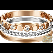 НАборное кольцо из комбинированного золота