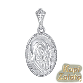 Серебряная икона Казанской Божьей Матери