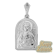 Нательная иконка из сербера "Святой целитель Пантелеймон"