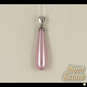 Серебряный комплект  Кулон с розовым жемчугом Шелл в сочетании с изделием Серебряная подвеска с розовым жемчугом Шелл Фото