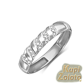 Обручальное кольцо из белого золота c бриллиантами