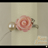 Кольцо из серебра с розой