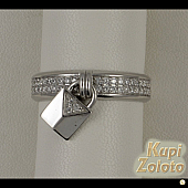 Серебряный комплект  Перстень с камнями в сочетании с изделием Серебряное колье с замком Фото