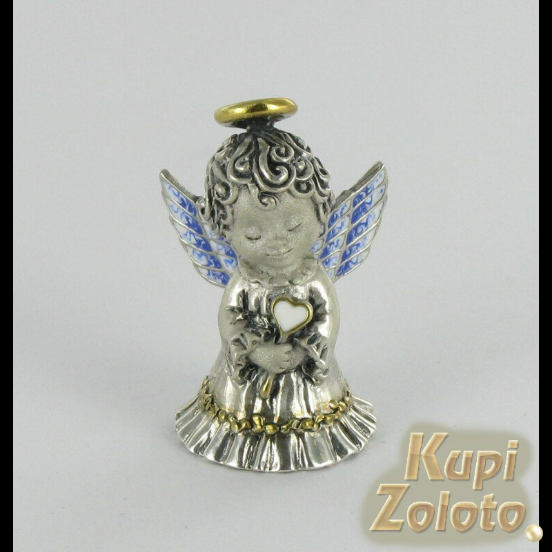 Серебряный сувенир "Ангел колокольчик"