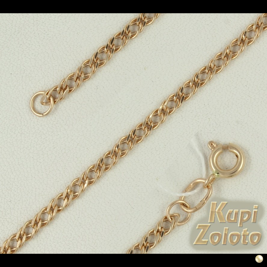 Золотой браслет-цепочка плетение Ромб двойной