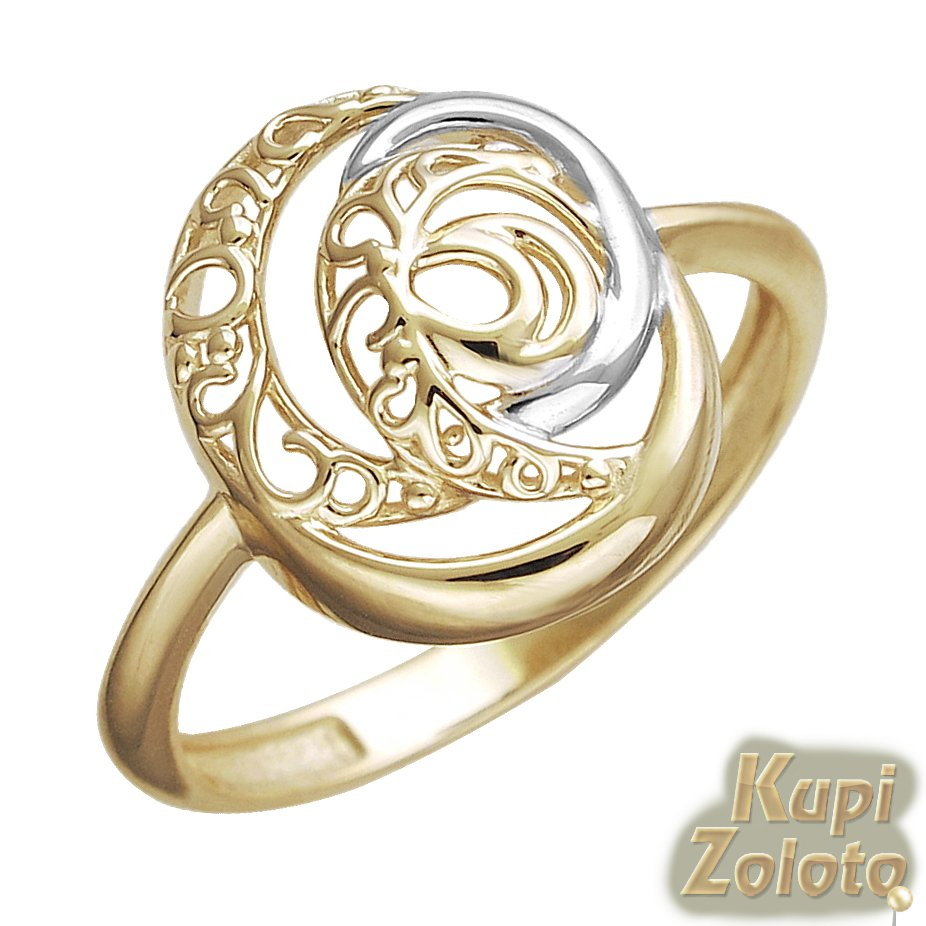 Ажурное кольцо из желтого золота