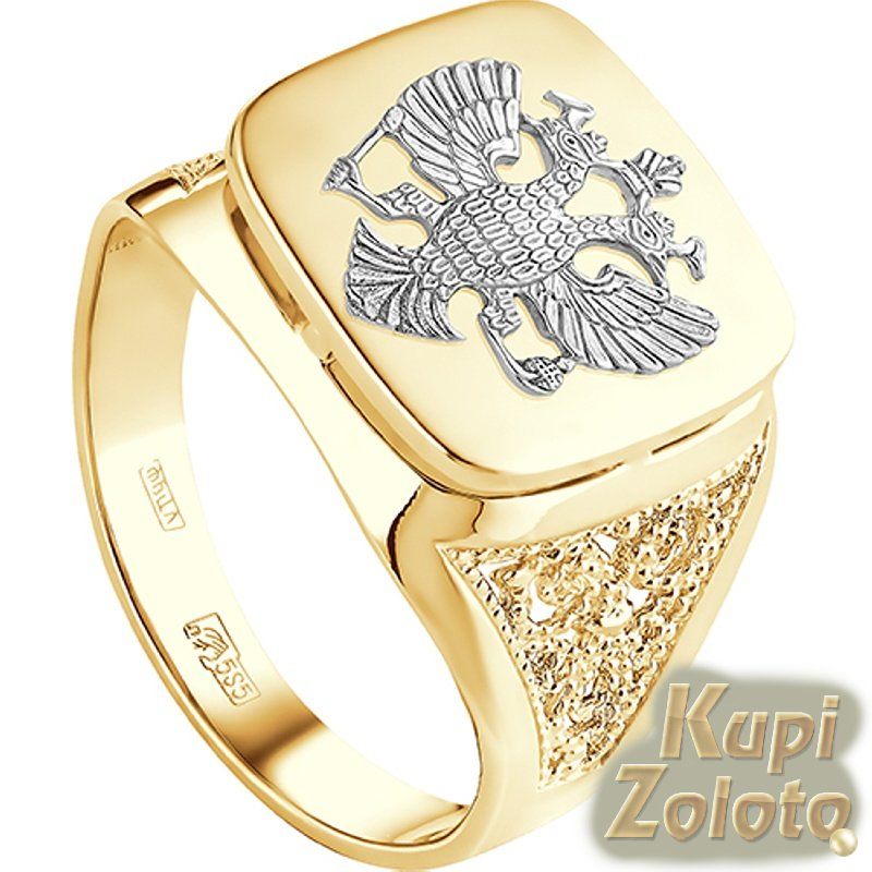 Золотая печатка с гербом России