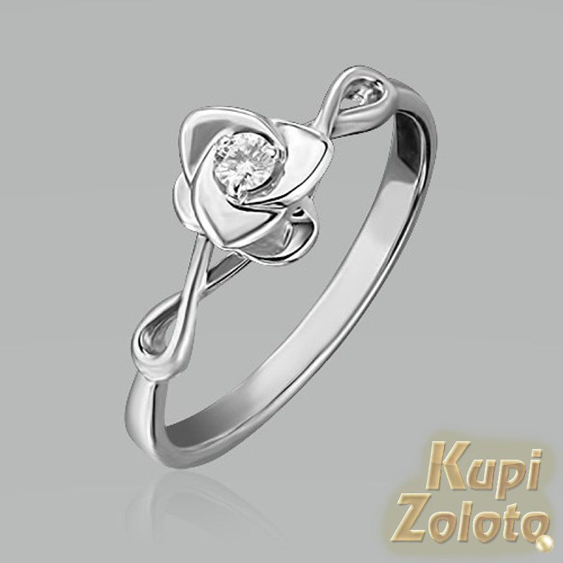Кольцо из золота с бриллиантом "Роза"