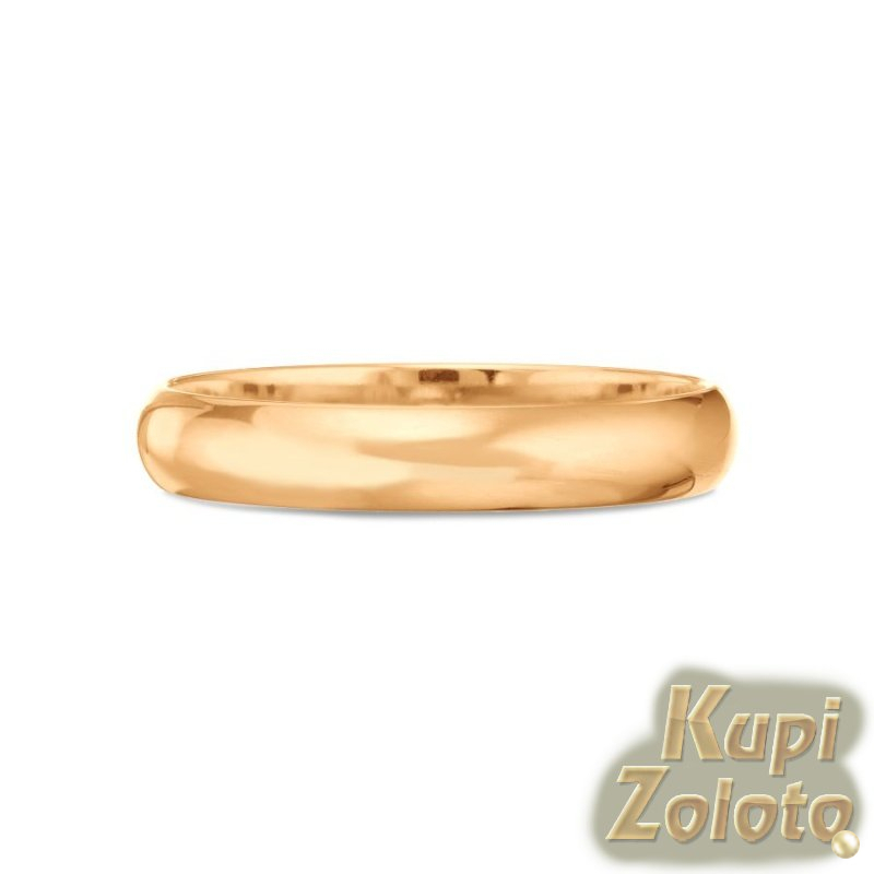 Золотое классическое обручальное кольцо, 3мм