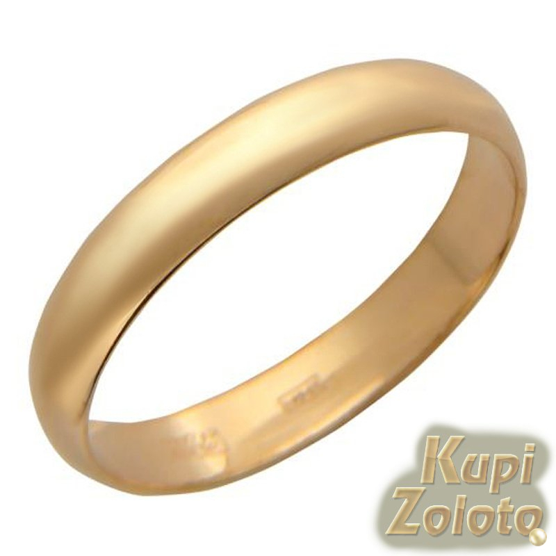 Классическое обручальное кольцо из золота 4мм